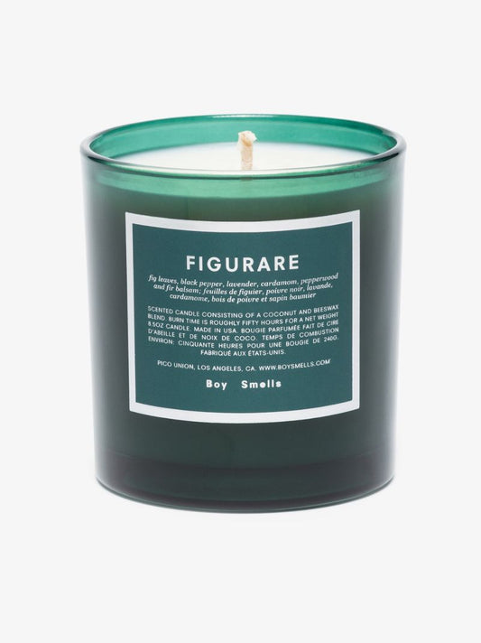 Green and White Figurare Candle