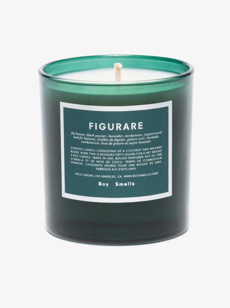 Green and White Figurare Candle
