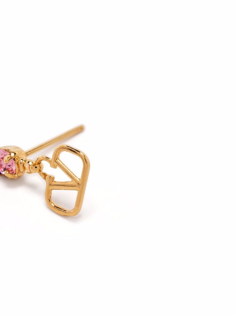 Gold-tone Vlogo Signature Crystal Drop Earrings
