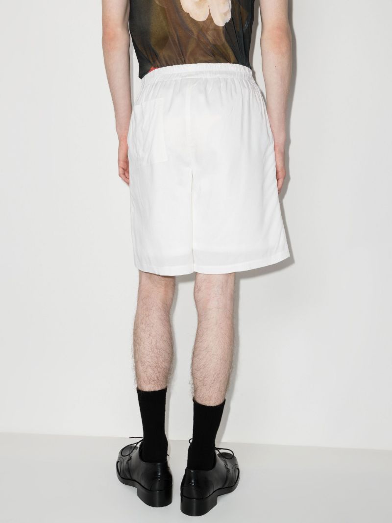 White Embroidered Track Shorts