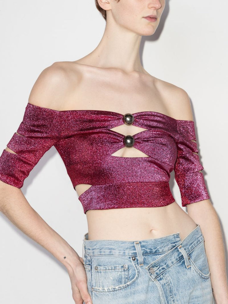 Sparkling Cutout Crop Top