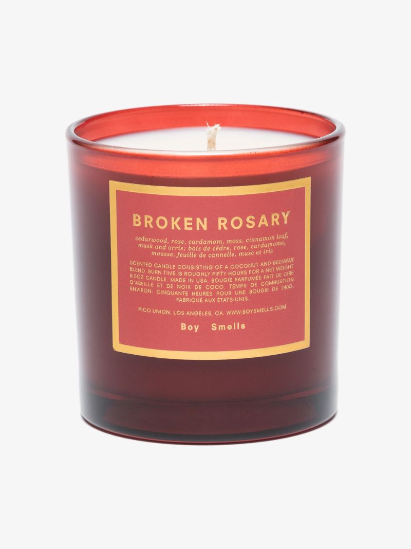 Red and White Broken Rosemary Candle