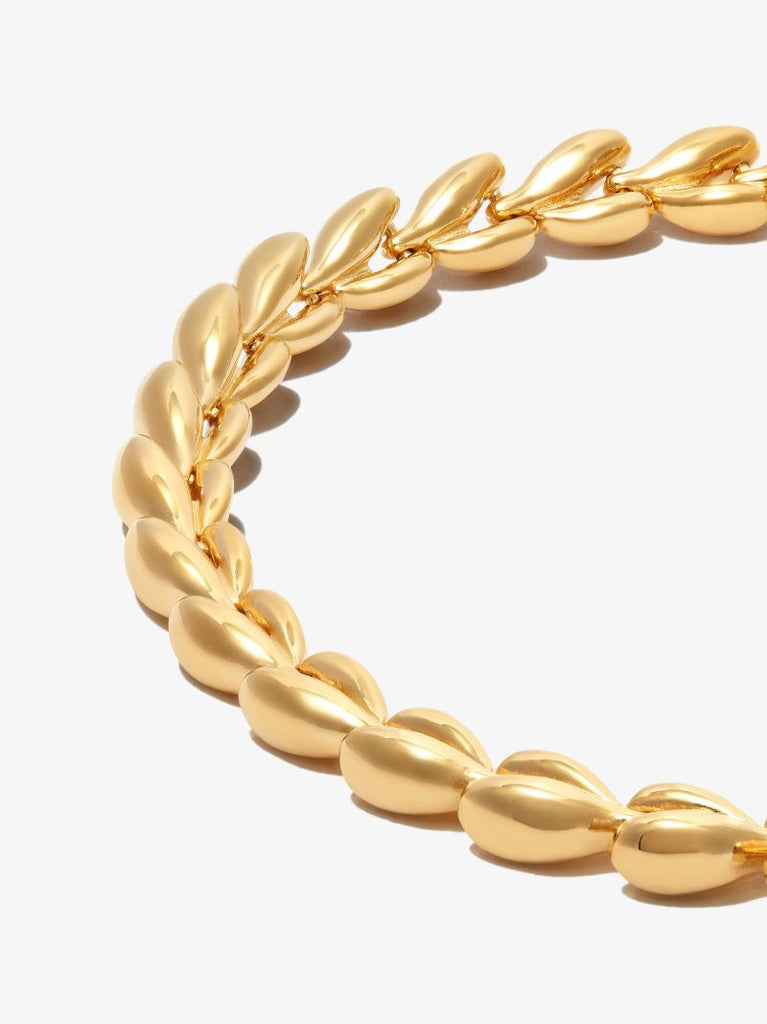 Gold Vermeil Fishbone Chain Bracelet