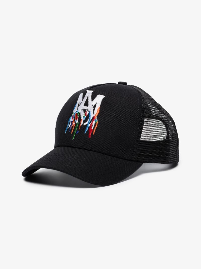 Black Paint Drip M.a. Logo Trucker Hat