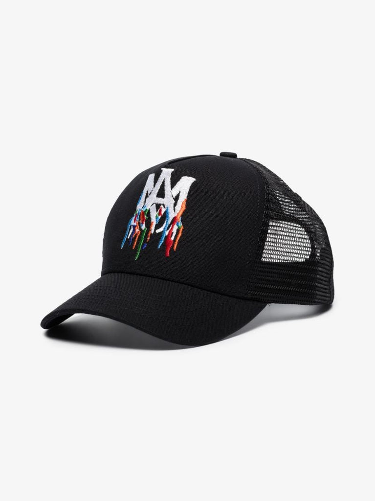 Black Paint Drip M.a. Logo Trucker Hat