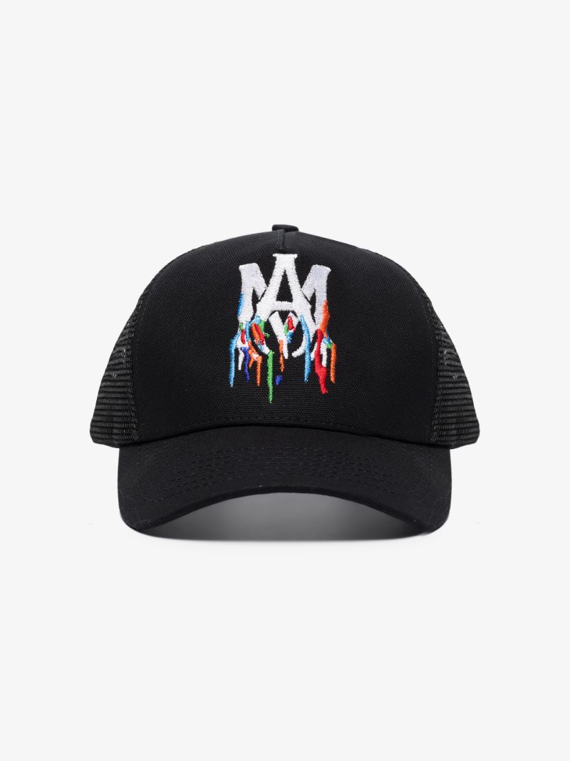 Black Paint Drip M.a. Logo Trucker Hat