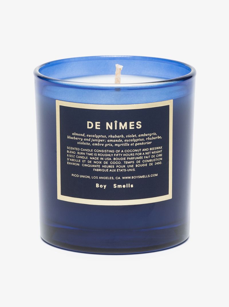 Blue and White De NÃ_x0083_Â®mes Candle