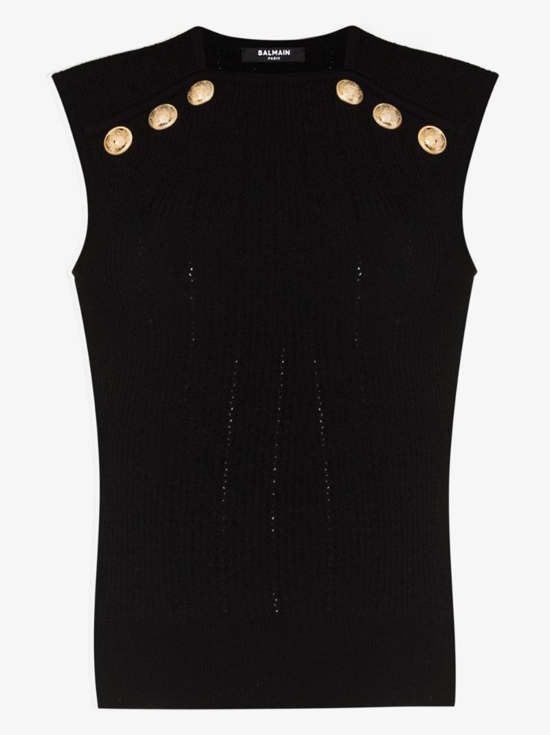 Sleeveless Ribbed Knit Top