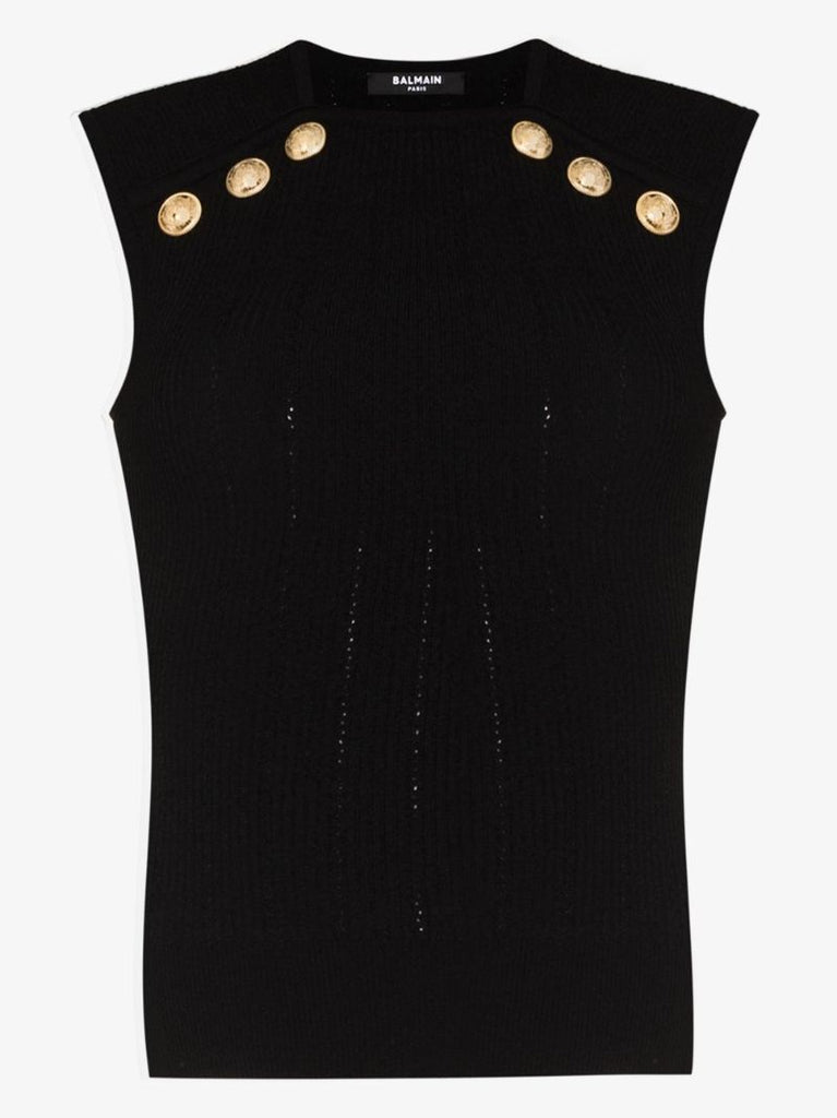 Sleeveless Ribbed Knit Top