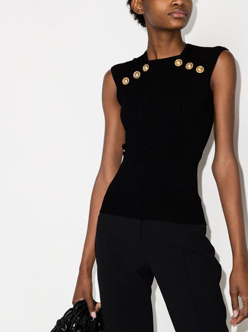 Sleeveless Ribbed Knit Top
