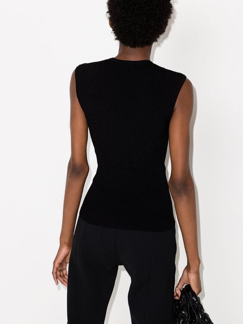 Sleeveless Ribbed Knit Top