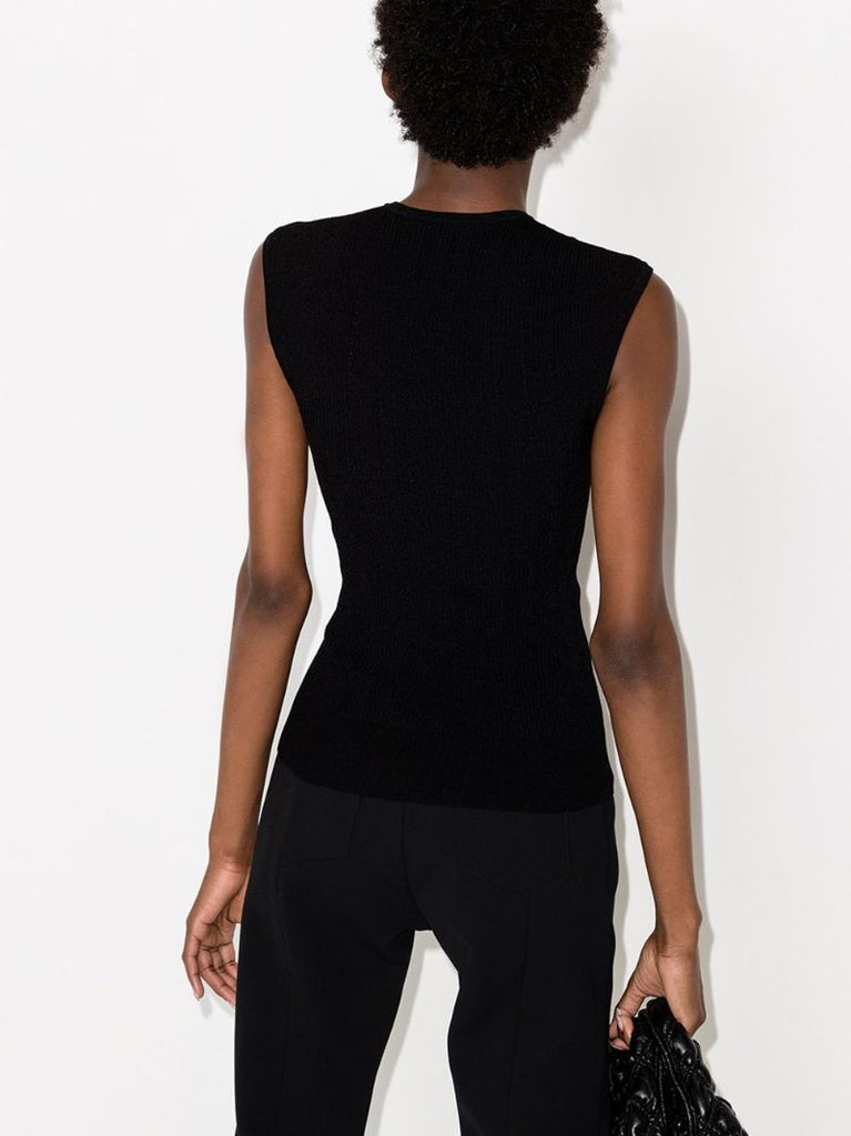 Sleeveless Ribbed Knit Top