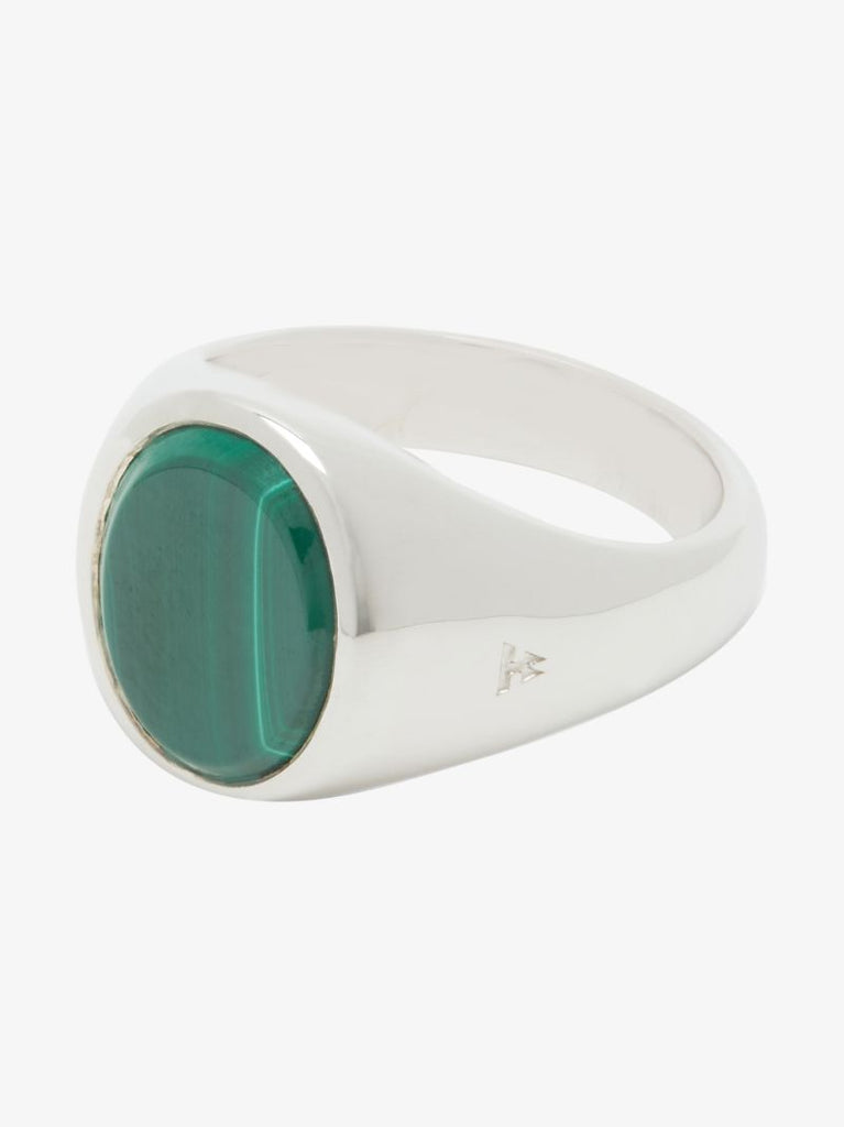 Sterling Silver Lizzie Malachite Signet Ring
