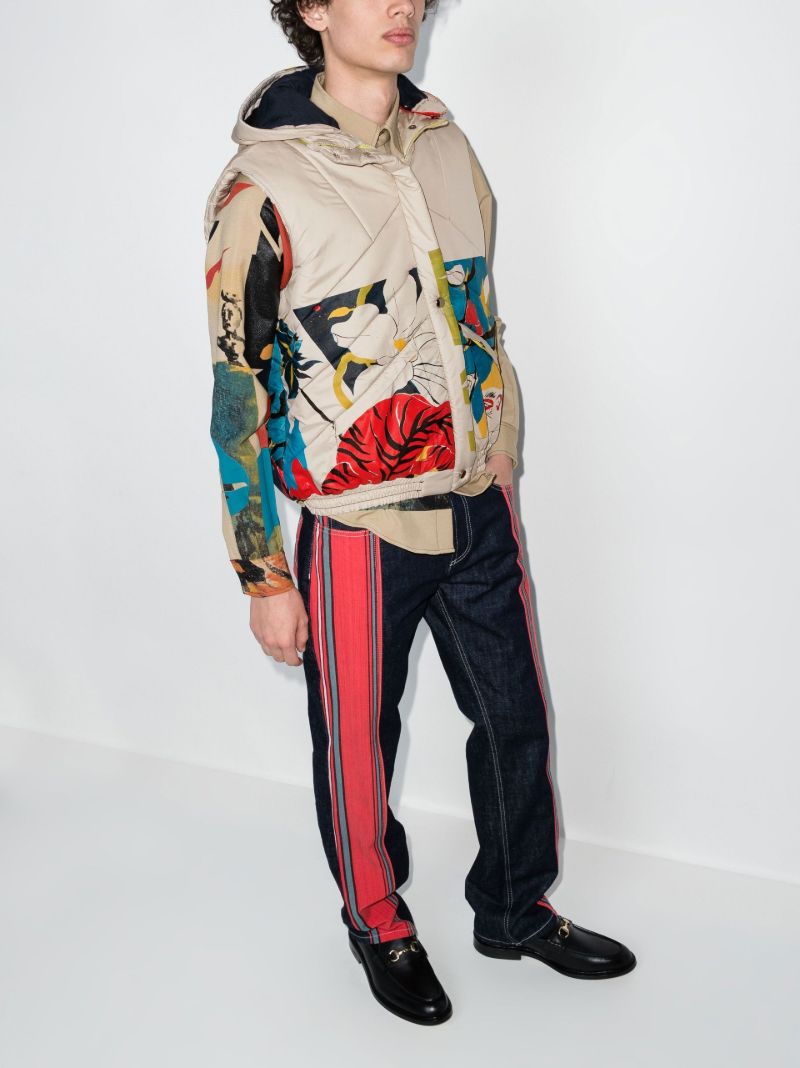 Neutral Crying Tiger Printed Puffer Gilet