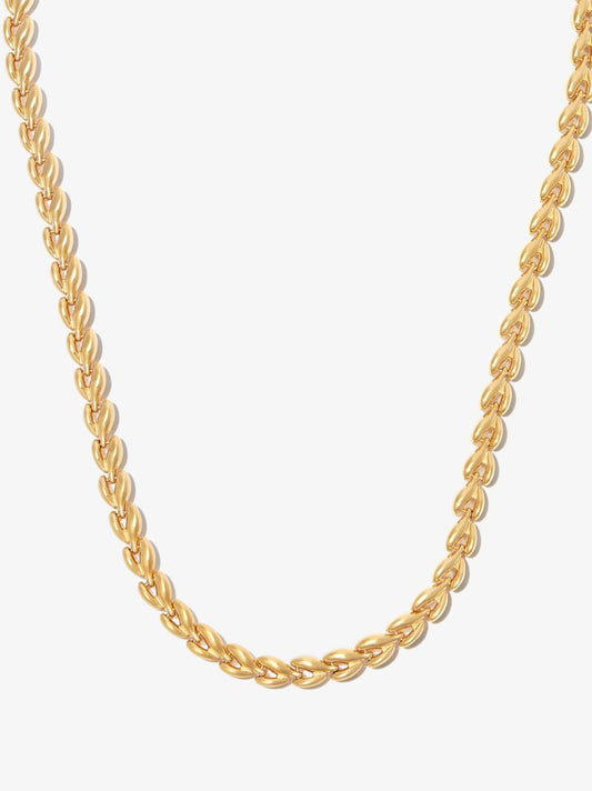 Gold-plated Fishbone Chain Necklace