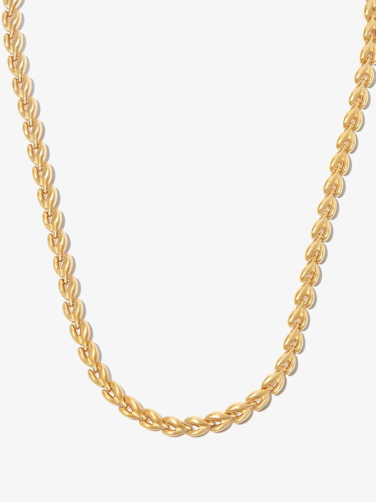 Gold-plated Fishbone Chain Necklace