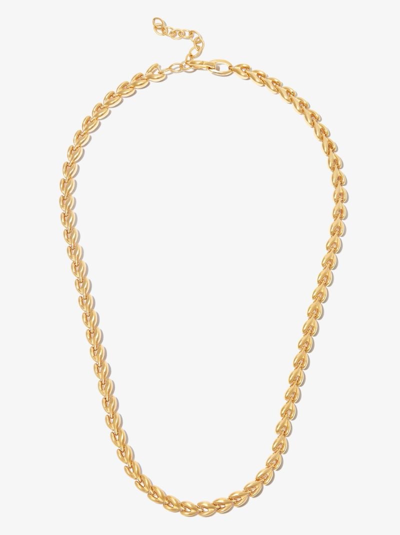 Gold-plated Fishbone Chain Necklace