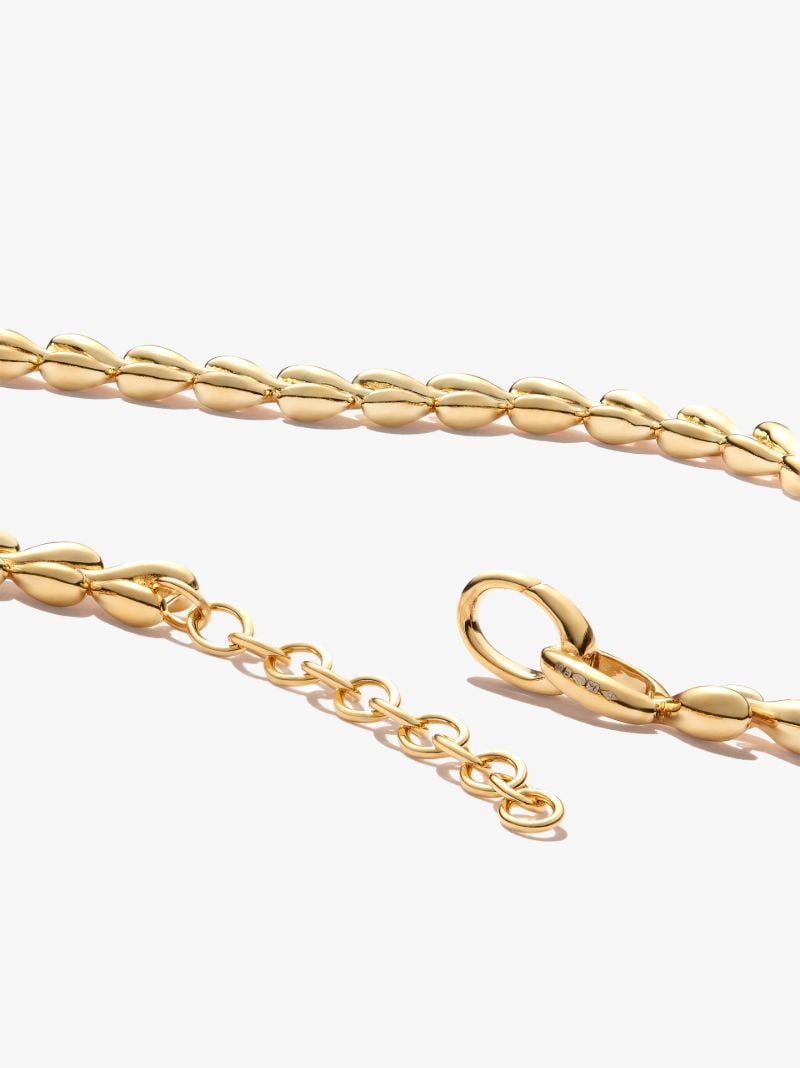 Gold-plated Fishbone Chain Necklace