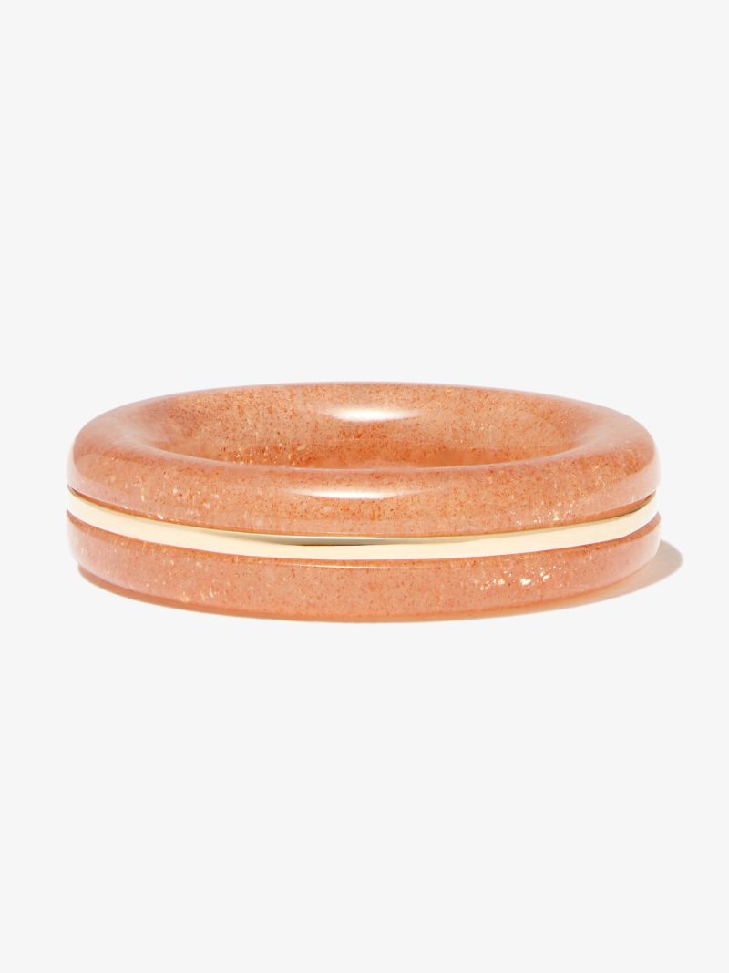 14k Yellow Gold Peach Moonstone Ring