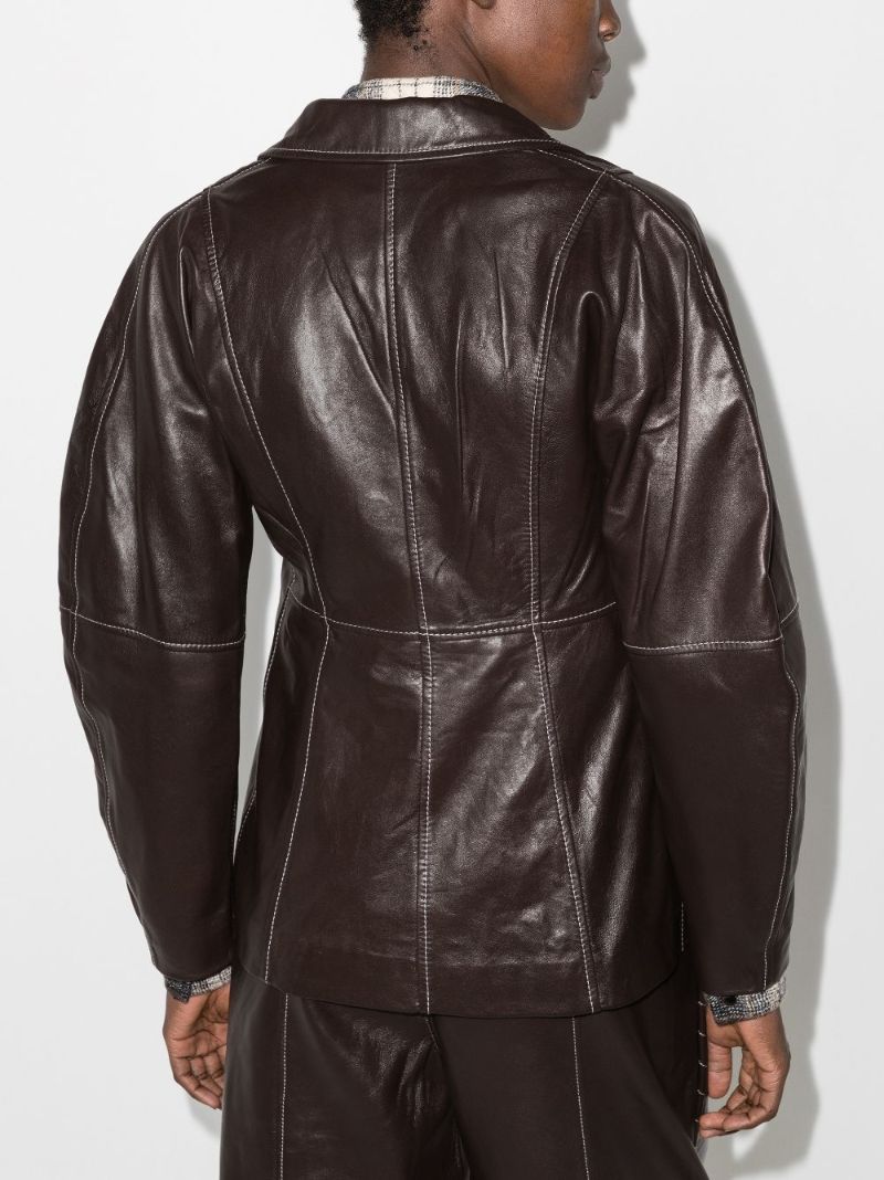 Balloon Sleeve Leather Jacket