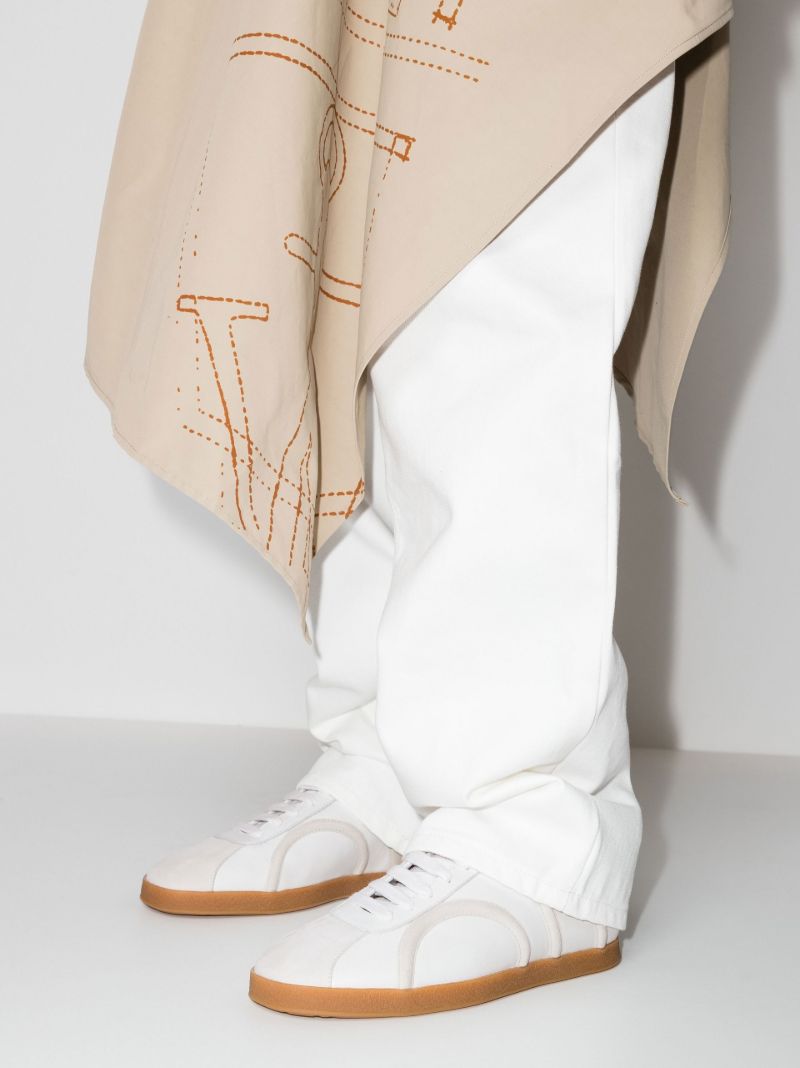 White Low Top Leather Sneakers