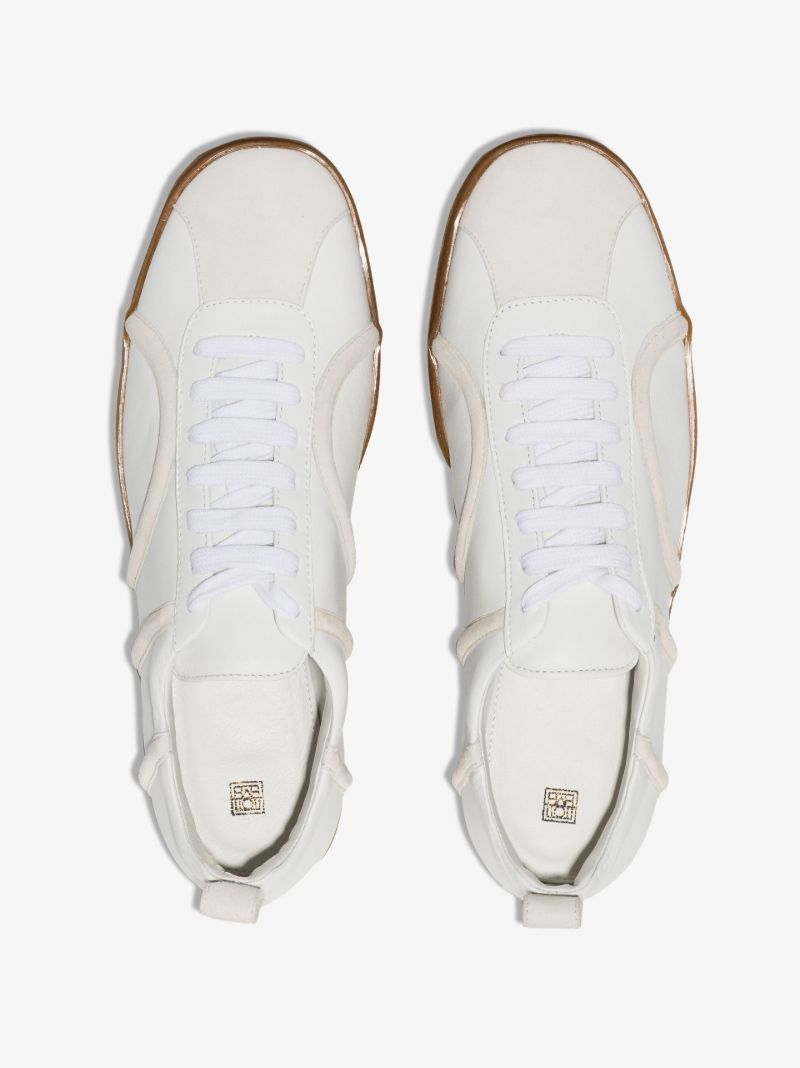White Low Top Leather Sneakers