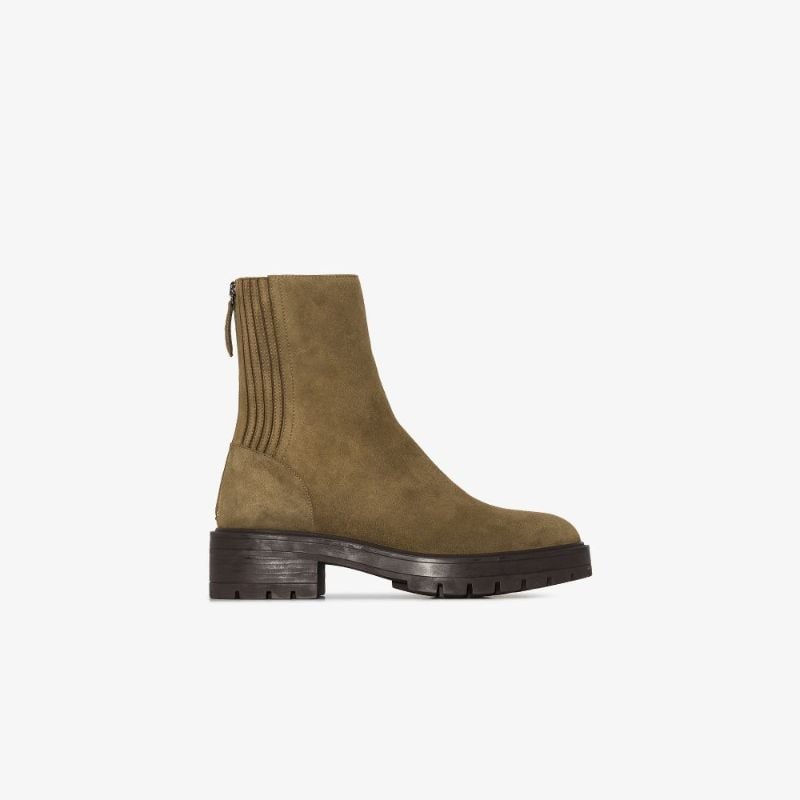 Khaki Saint Honore Suede Ankle Boots