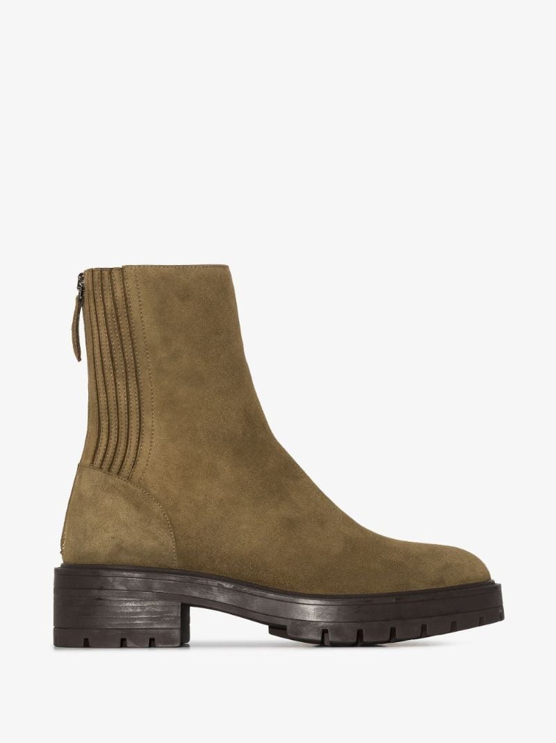Khaki Saint Honore Suede Ankle Boots