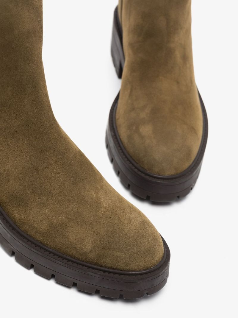 Khaki Saint Honore Suede Ankle Boots