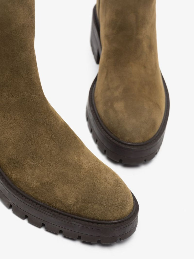 Khaki Saint Honore Suede Ankle Boots