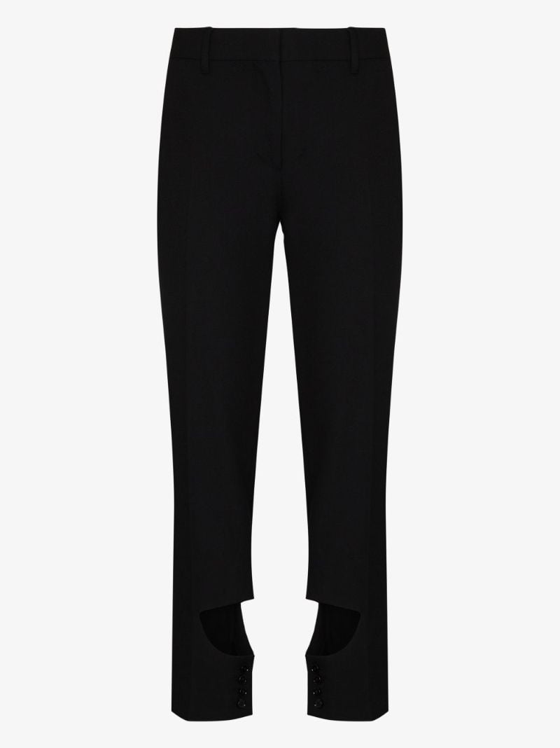 Black Cut-out Wool Trousers