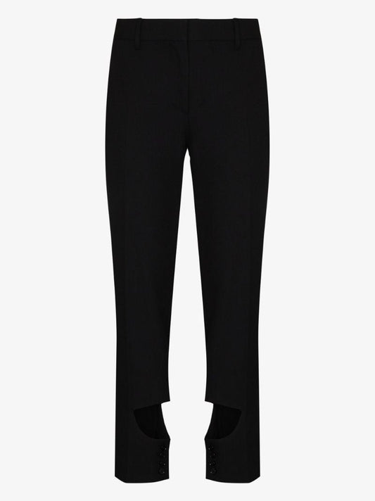 Black Cut-out Wool Trousers