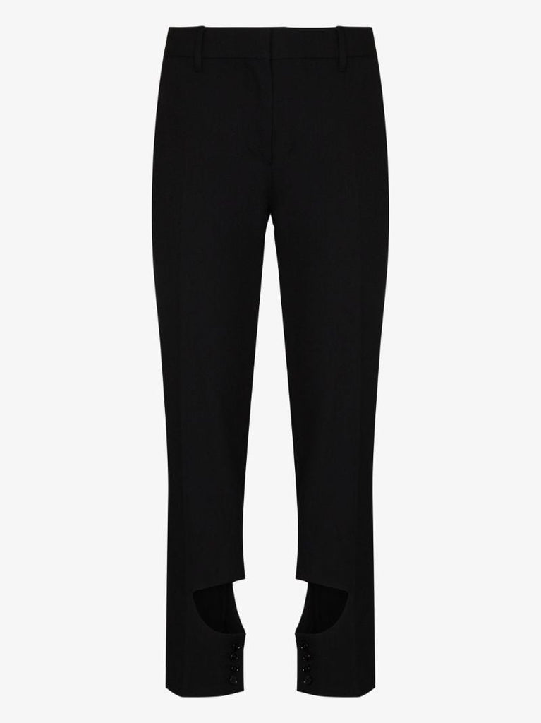 Black Cut-out Wool Trousers