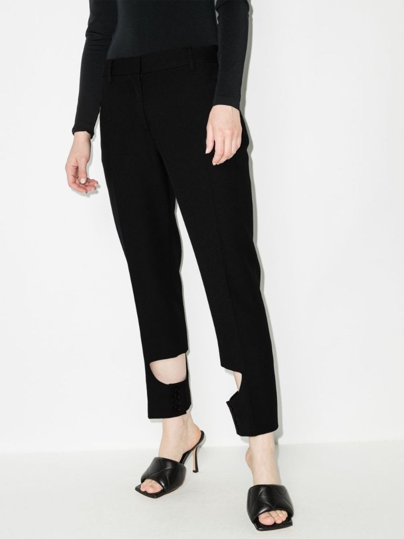 Black Cut-out Wool Trousers