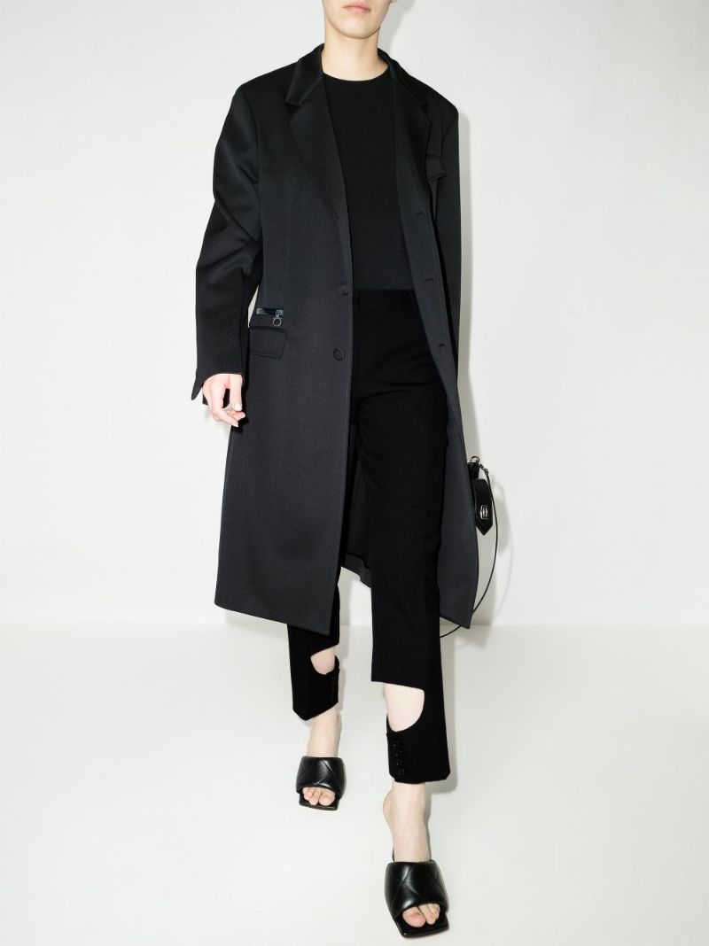 Black Cut-out Wool Trousers