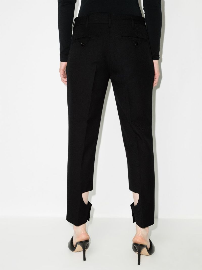 Black Cut-out Wool Trousers