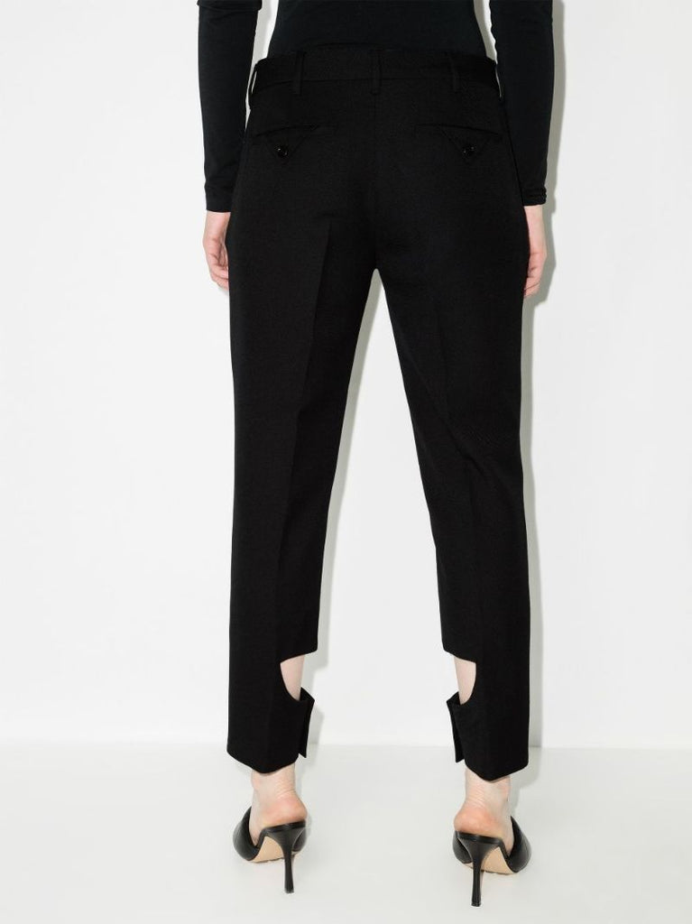 Black Cut-out Wool Trousers