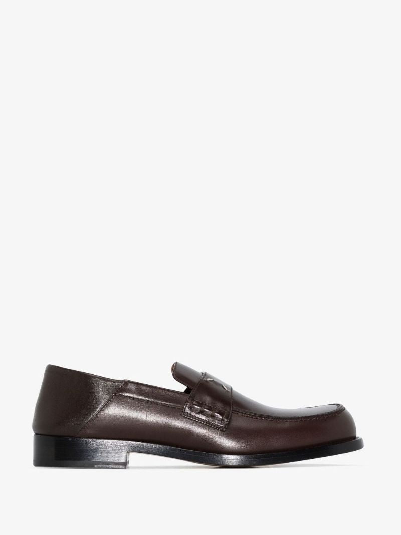 Brown Flat Leather Loafers