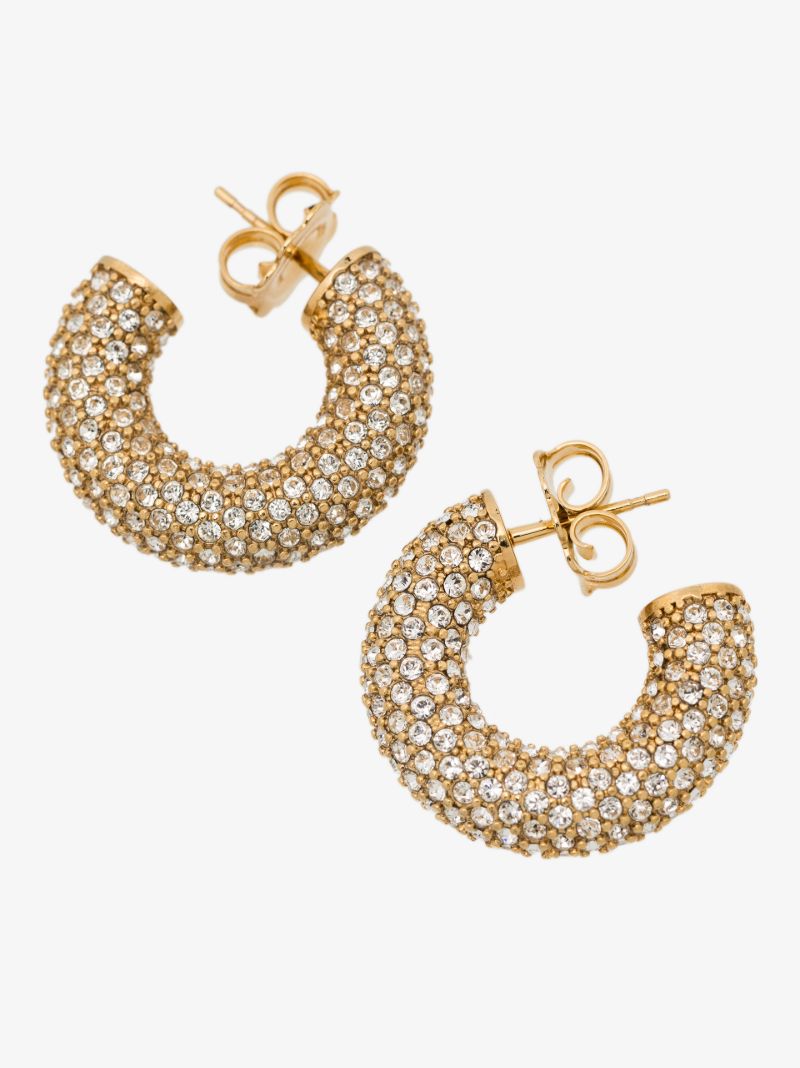 Gold-tone Cameron Mini Crystal Hoop Earrings