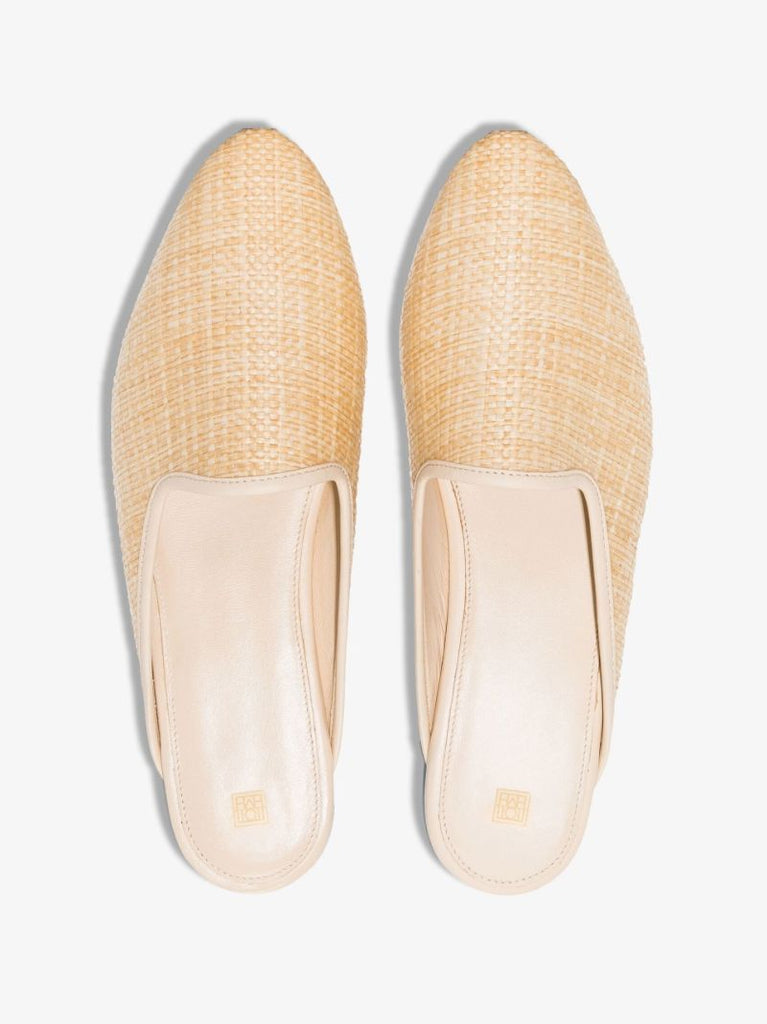 Neutral the Raffia Leather Trim Mules