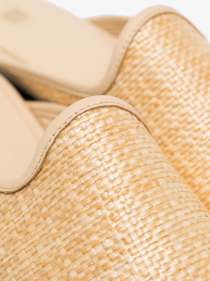 Neutral the Raffia Leather Trim Mules