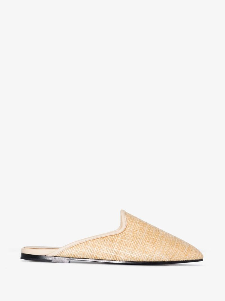 Neutral the Raffia Leather Trim Mules