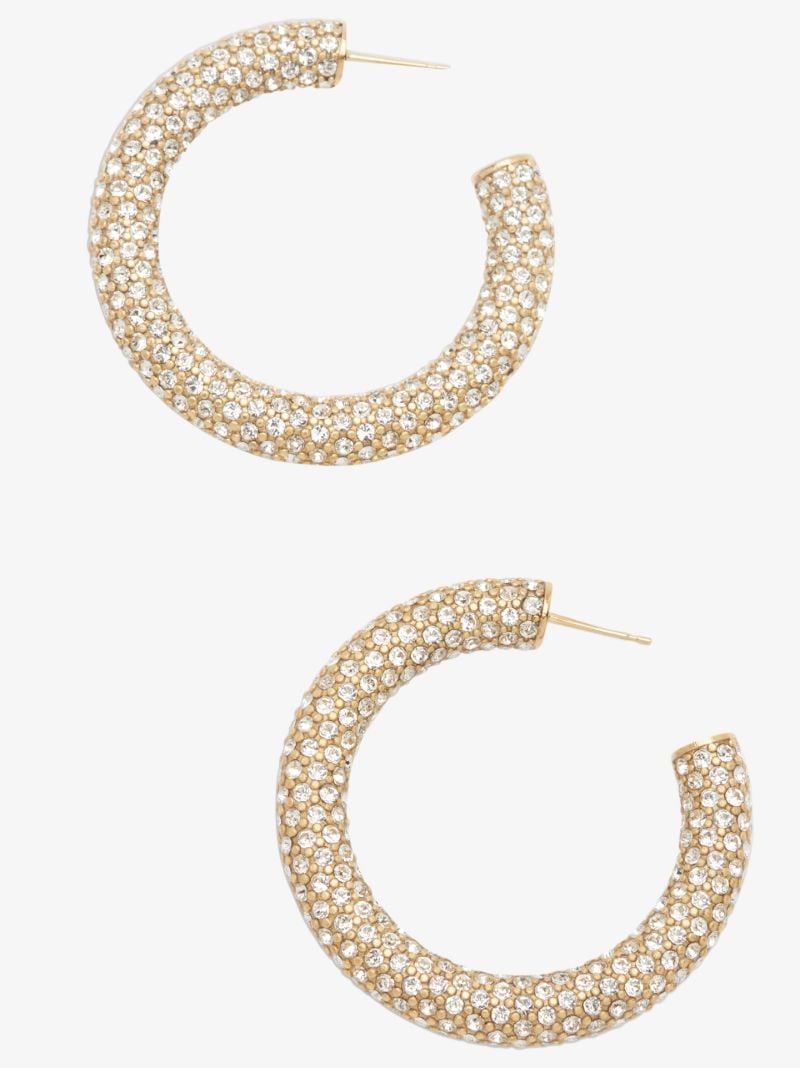 Gold-tone Cameron Crystal Hoop Earrings