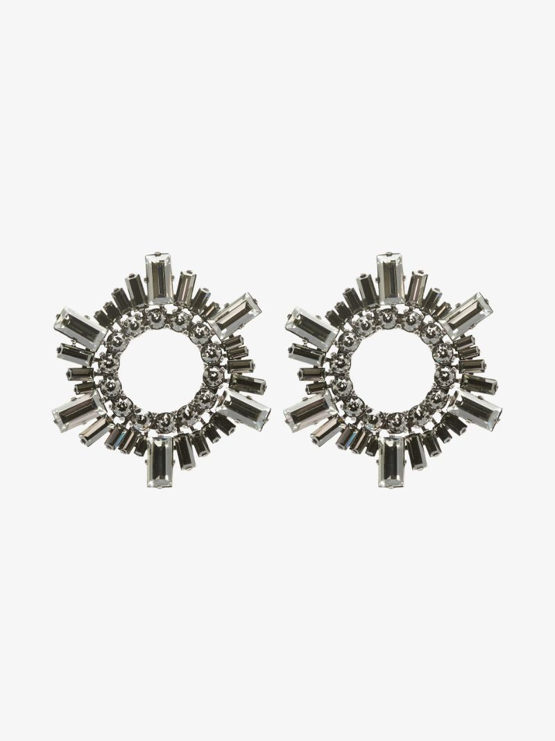 Silver-tone Begum Mini Crystal Hoop Earrings
