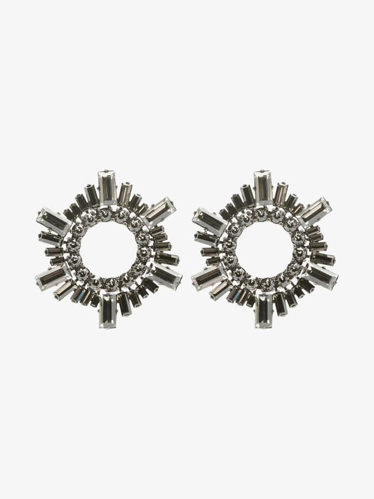 Silver-tone Begum Mini Crystal Hoop Earrings