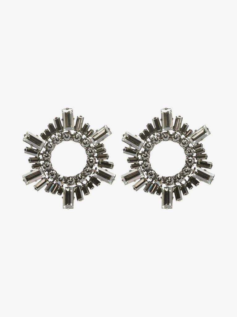 Silver-tone Begum Mini Crystal Hoop Earrings