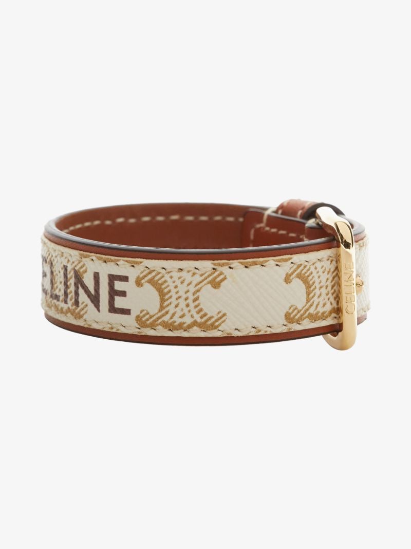 Neutral Triomphe Leather Bracelet