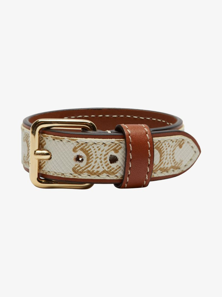 Neutral Triomphe Leather Bracelet