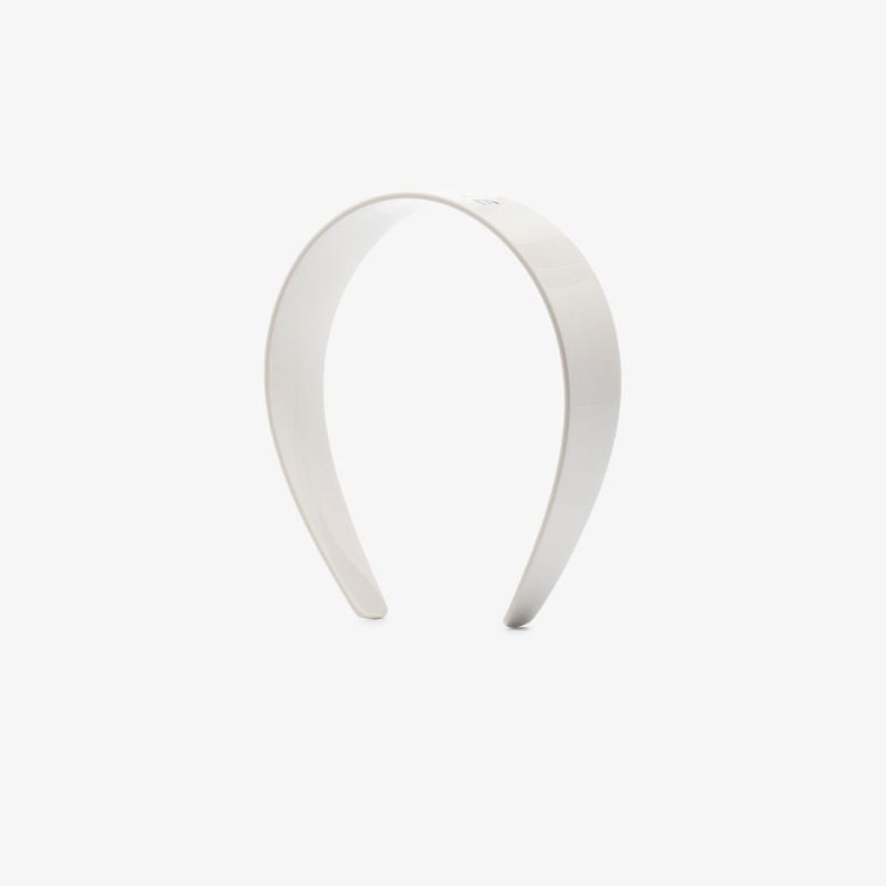 White Logo Print Headband
