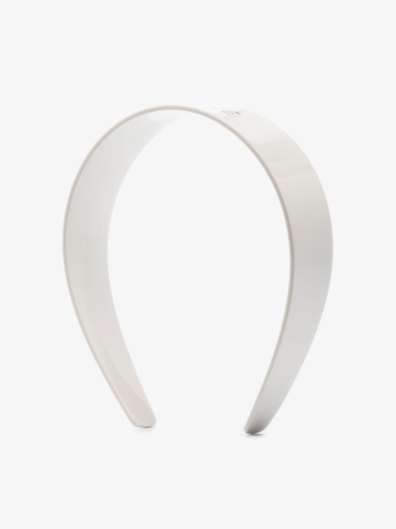 White Logo Print Headband